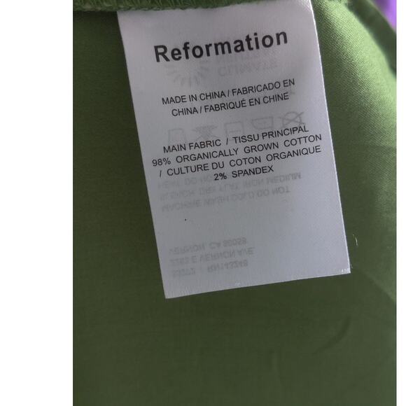 Reformation Organic Cotton Green Elastic Waist A-line Maxi Skirt Size L - Picture 4 of 5
